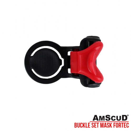 SPAREPART AMSCUD BUCKLE SET BLACK WITH RED ADJUST