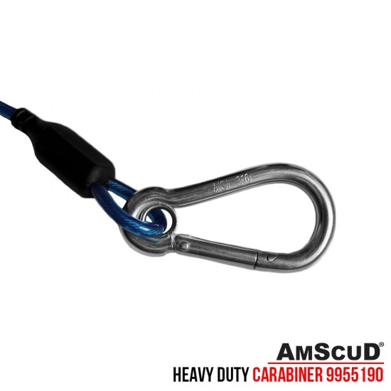 HEAVY DUTY SHOCK LINE WITH WIRE SS CARABINER 