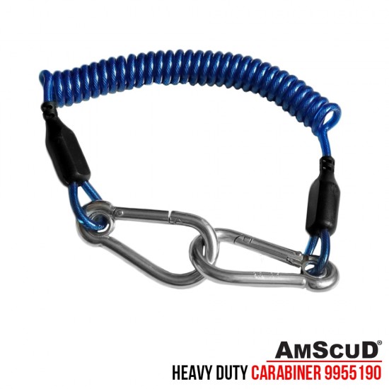 HEAVY DUTY SHOCK LINE WITH WIRE SS CARABINER 