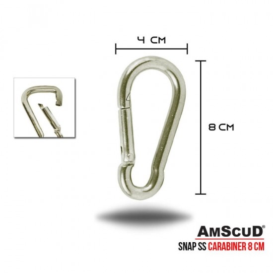 STAINLESS STEEL SNAP CARABINER 8.1CM