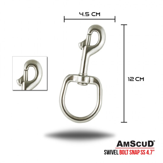 Stainless Steel Bolt Snap Swivel-Eye Large 114 mm (4.7 in)