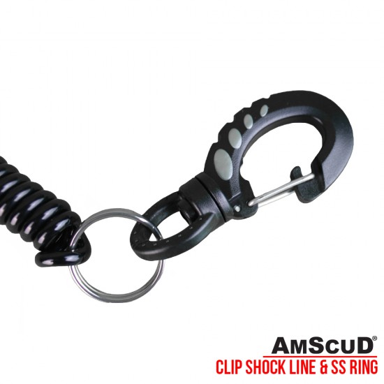 SWIVEL CLIP SHOCK LINE WITH SS RING