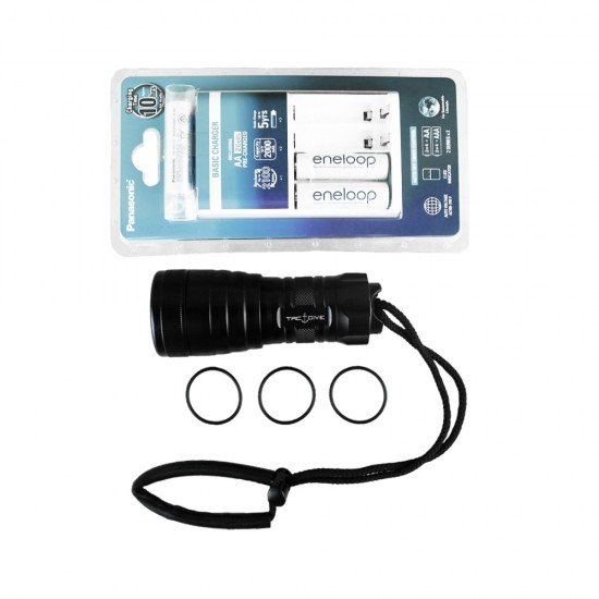 TORCH TACDIVE INFINITE + BATTERY AA RECHARGEABLE + CHARGER