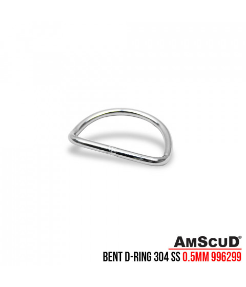 AmScuD Bent D-Ring 304 SS 0.5mm 