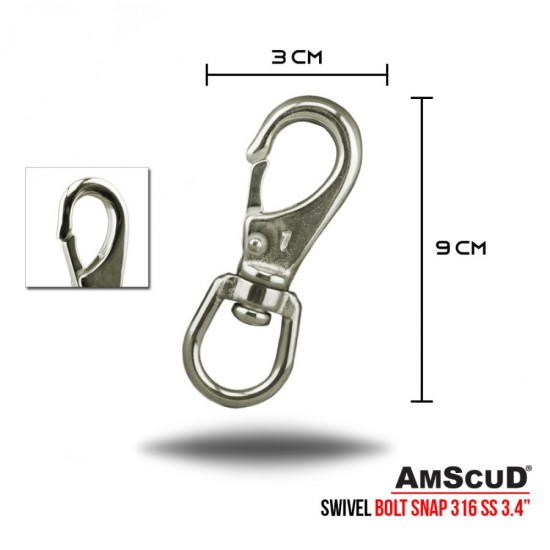 Stainless Steel Swivel Bolt Snap 3.4′ 99/6331