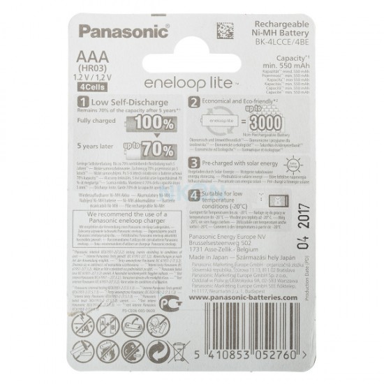 BATTERY ENELOOP LITE AAA - 4PCS