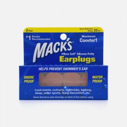 MACK'S EARPLUG WATERPROOF FOR ADULT (2 PAIR)
