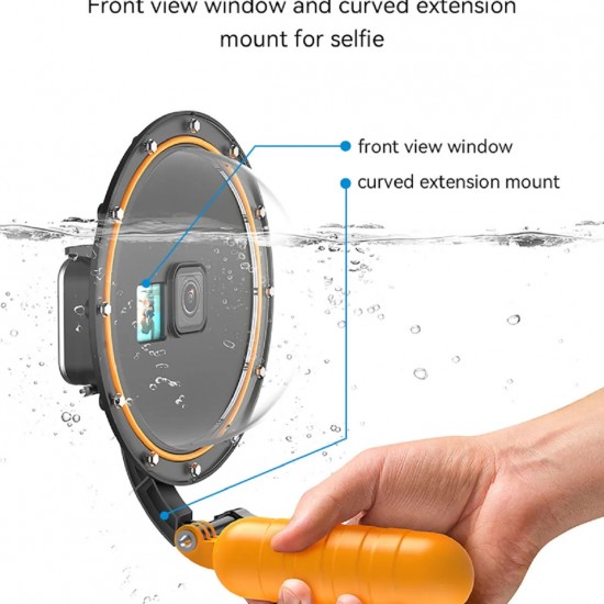 TELESIN WATERPROOF DOME PORT WITH SUPOORT SELFI FOR GO pro hero