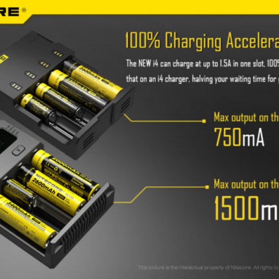 NITECORE INTELLICHARGE NEW I4 4-CHANNEL - SMART CHARGER