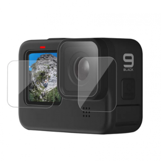  TELESIN Tempered Glass Screen & Lens Protective Film Cover For GoPro 12/11/10/ 9