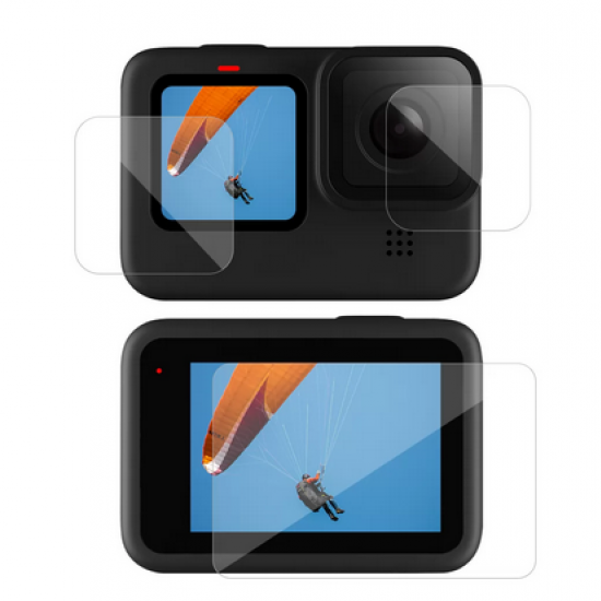  TELESIN Tempered Glass Screen & Lens Protective Film Cover For GoPro 12/11/10/ 9