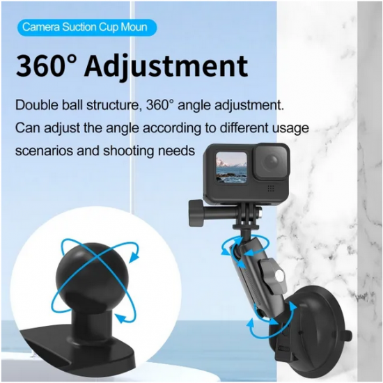  TELESIN Aluminum Alloy Camera Suction Cup Mount
