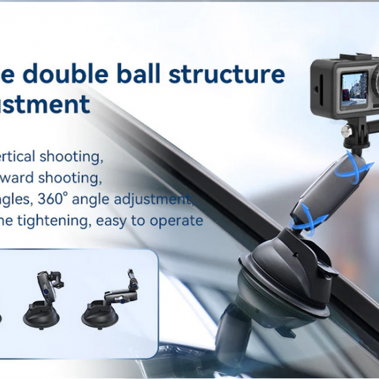  TELESIN Aluminum Alloy Camera Suction Cup Mount