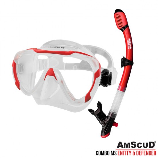 PAKET COMBOSET MASK + SNORKEL AMSCUD ENTITY - DRY SNORKEL 