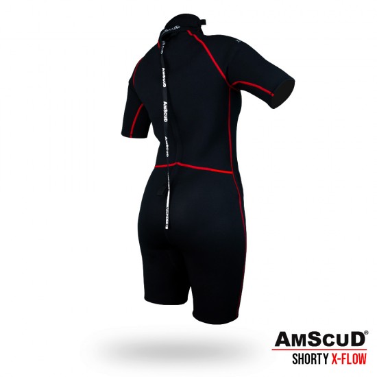 WETSUIT AMSCUD SHORTY X-FLOW RED 3MM