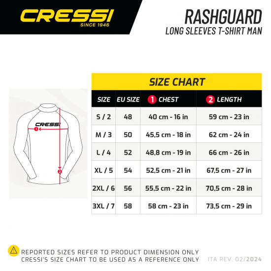 RASHGUARD CRESSI LONG SLEVEE BLACK-WHITE