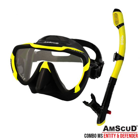 PAKET COMBOSET MASK + SNORKEL AMSCUD ENTITY - DRY SNORKEL 