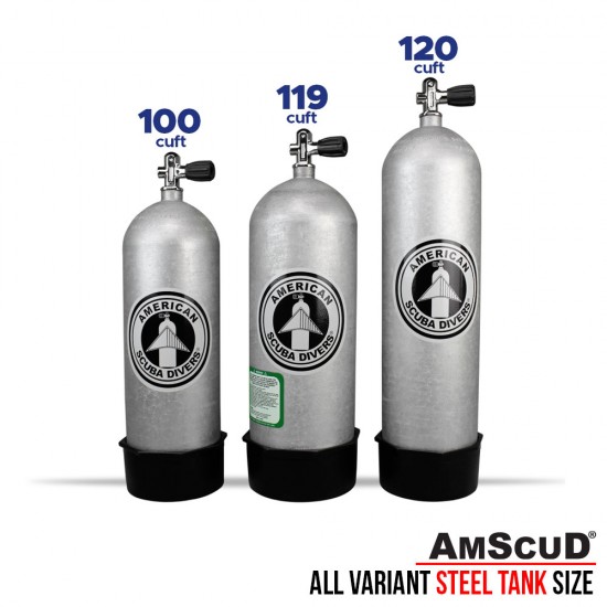 AmScuD Tabung Selam/Scuba Tank/Scuba Cylinder Steel 119 Cuft/ 15.1 Liters 994515